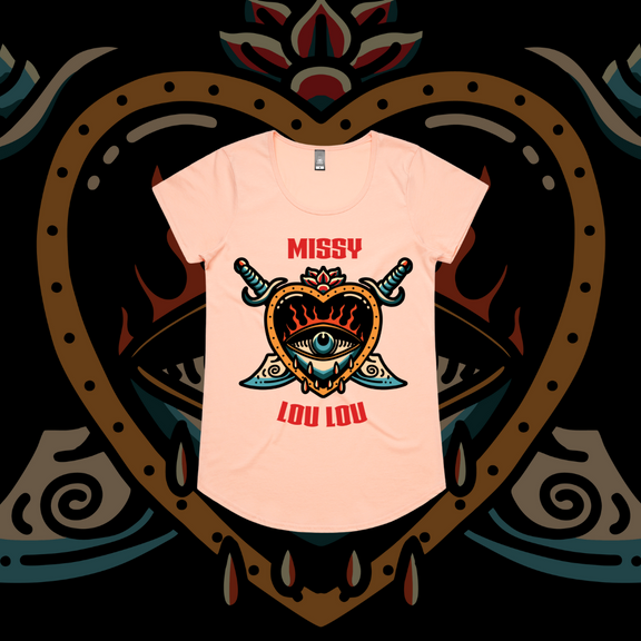Hearts 'N' Daggers - Drop Neck Tee - Front Design