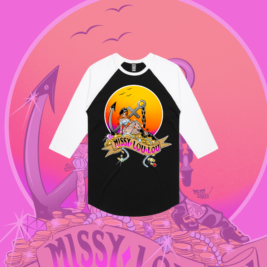 Penny Parley- Baseball tee, Pocket & Front design