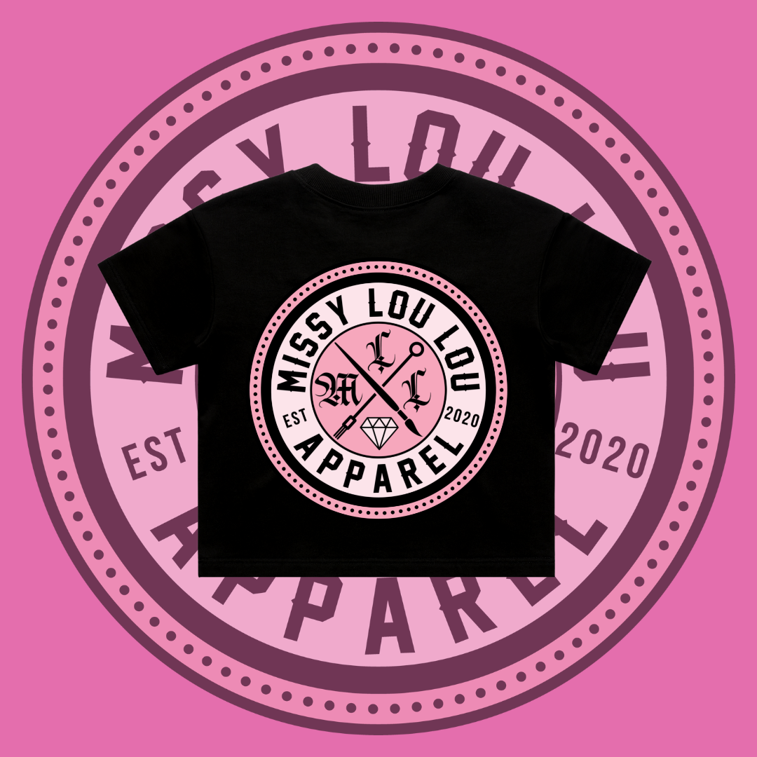 Missy Logo -  Crop Tees, Pocket Design - Pink