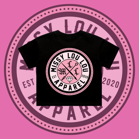 Missy Logo -  Crop Tees, Pocket Design - Pink
