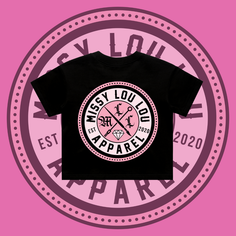 Missy Logo -  Crop Tees, Pocket Design - Pink