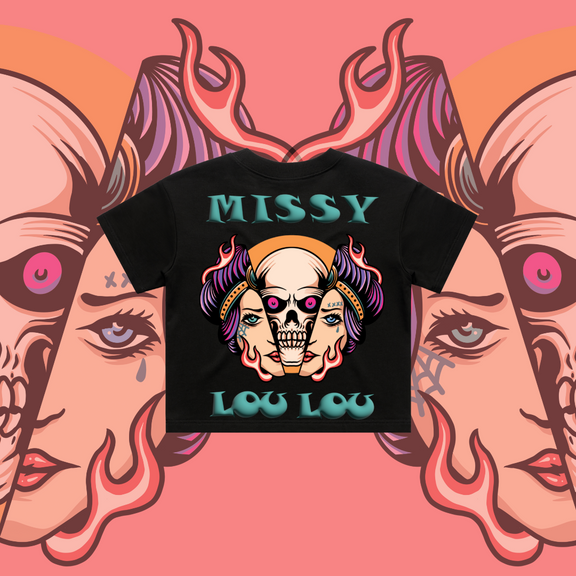 What Lies Beneath-  Crop Tees, Black, Lilac, Pale Pink
