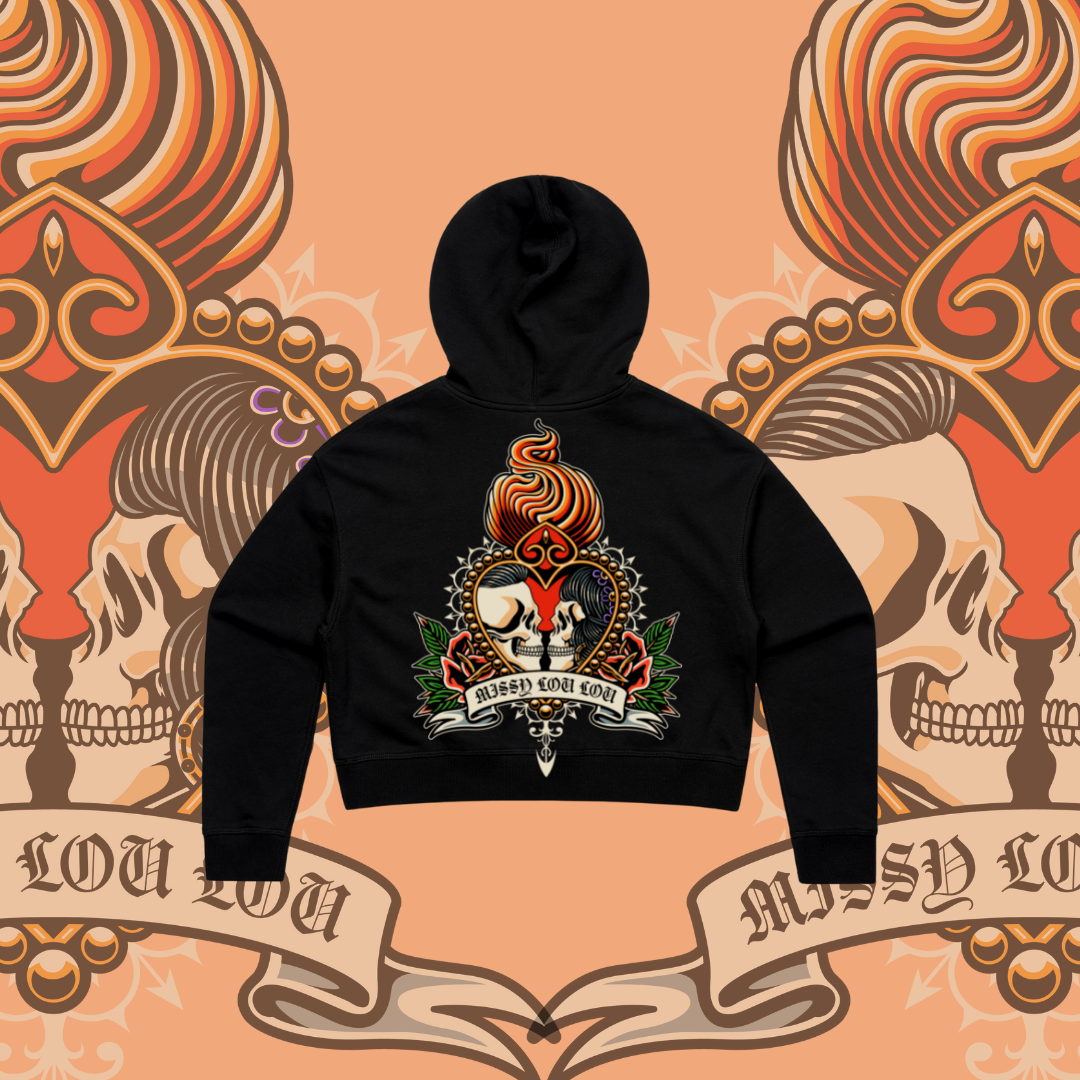 Till death do us part - Crop Hood, Pink & Black