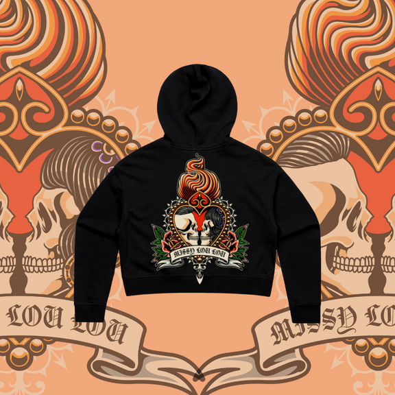 Till death do us part - Crop Hood, Pink & Black