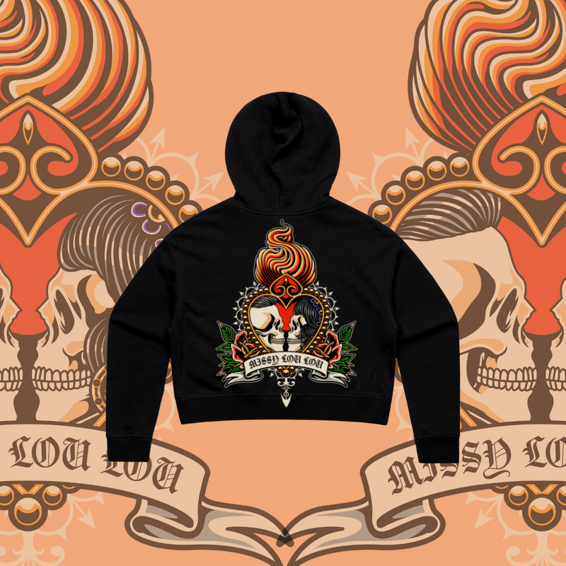 Till death do us part - Crop Hood, Pink & Black