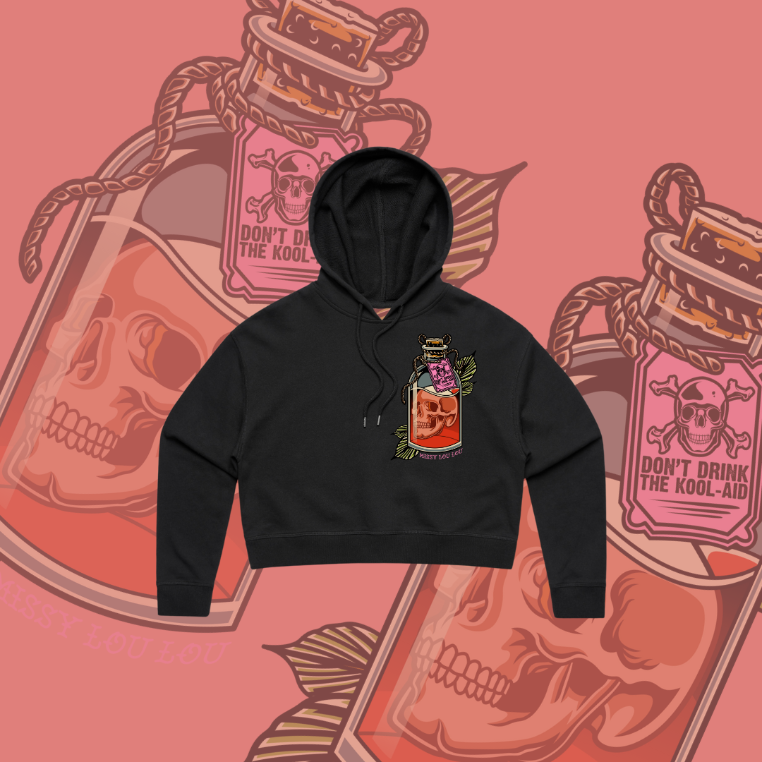Bad Decisions - Crop Women's Hood, Black