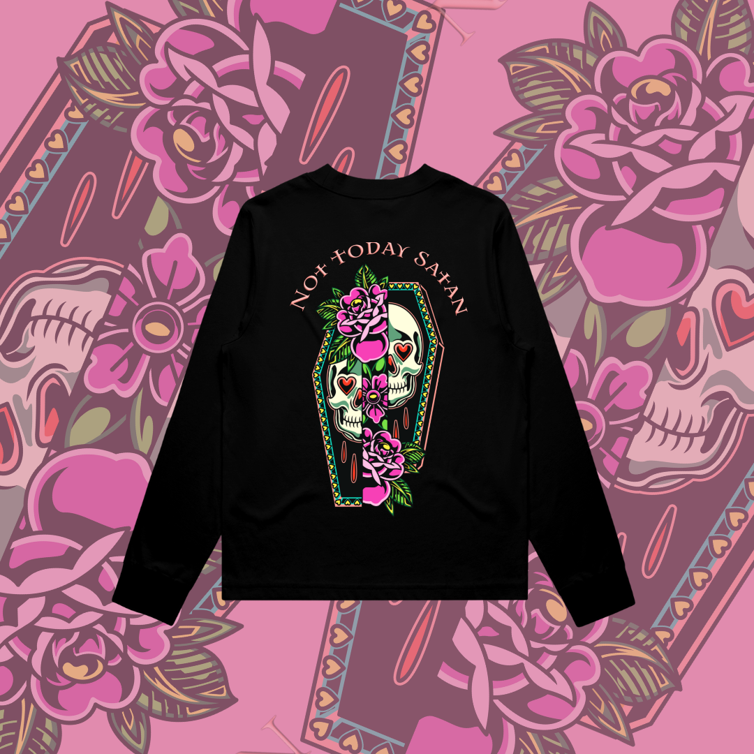 Not Today Satan - Longsleeve - Black & Mauve