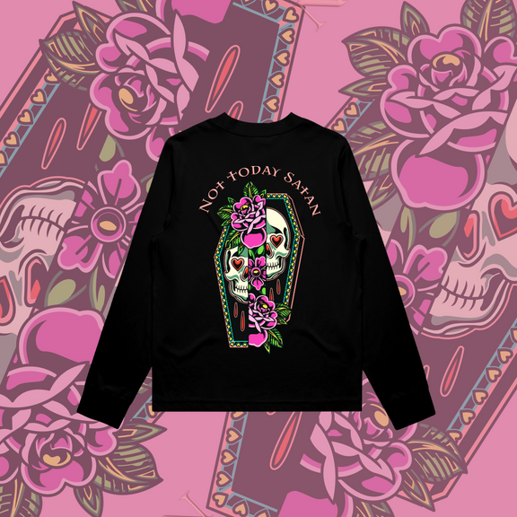 Not Today Satan - Longsleeve - Black & Mauve