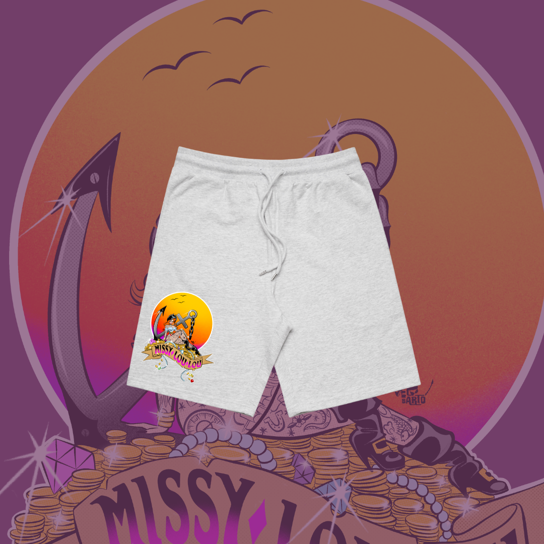 Penny Parley - Premium Unisex shorts, Grey Marle, Lilac