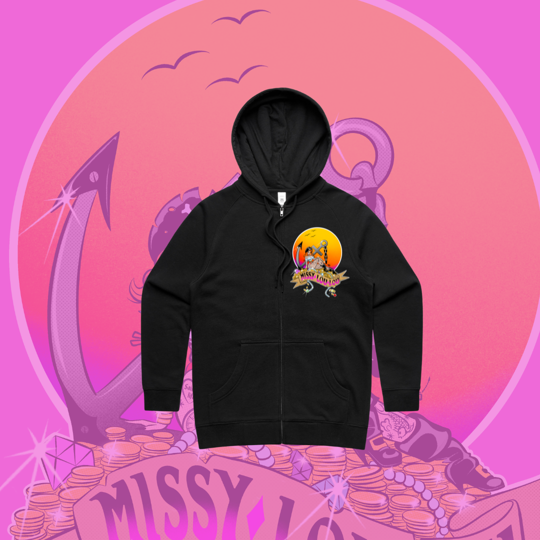 Penny Parley - Zipper Hoodie, Black