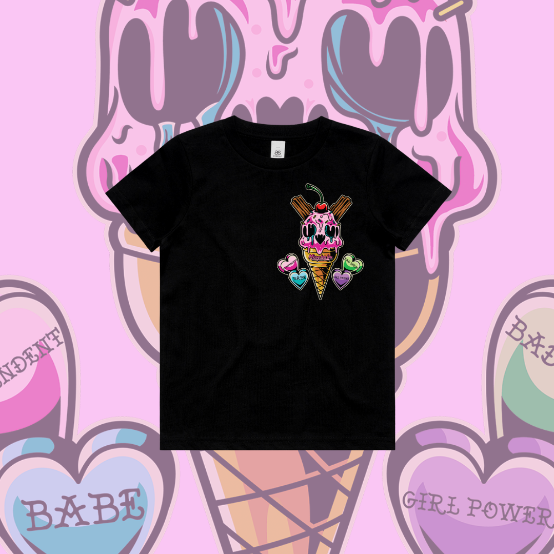 Sweet Tooth- Kids Tee, Black,Pink