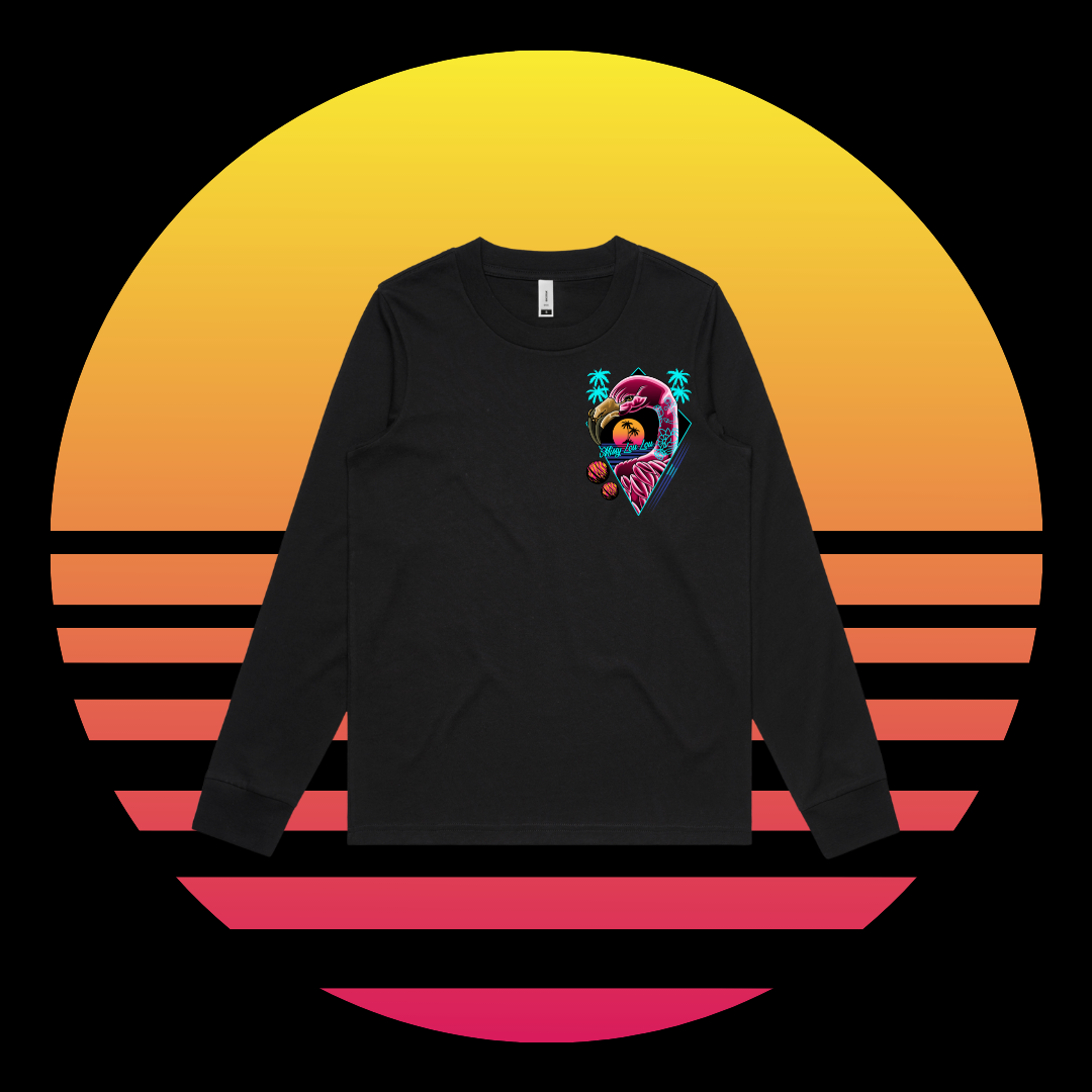 Franky Feathers - Long-sleeve, black & white