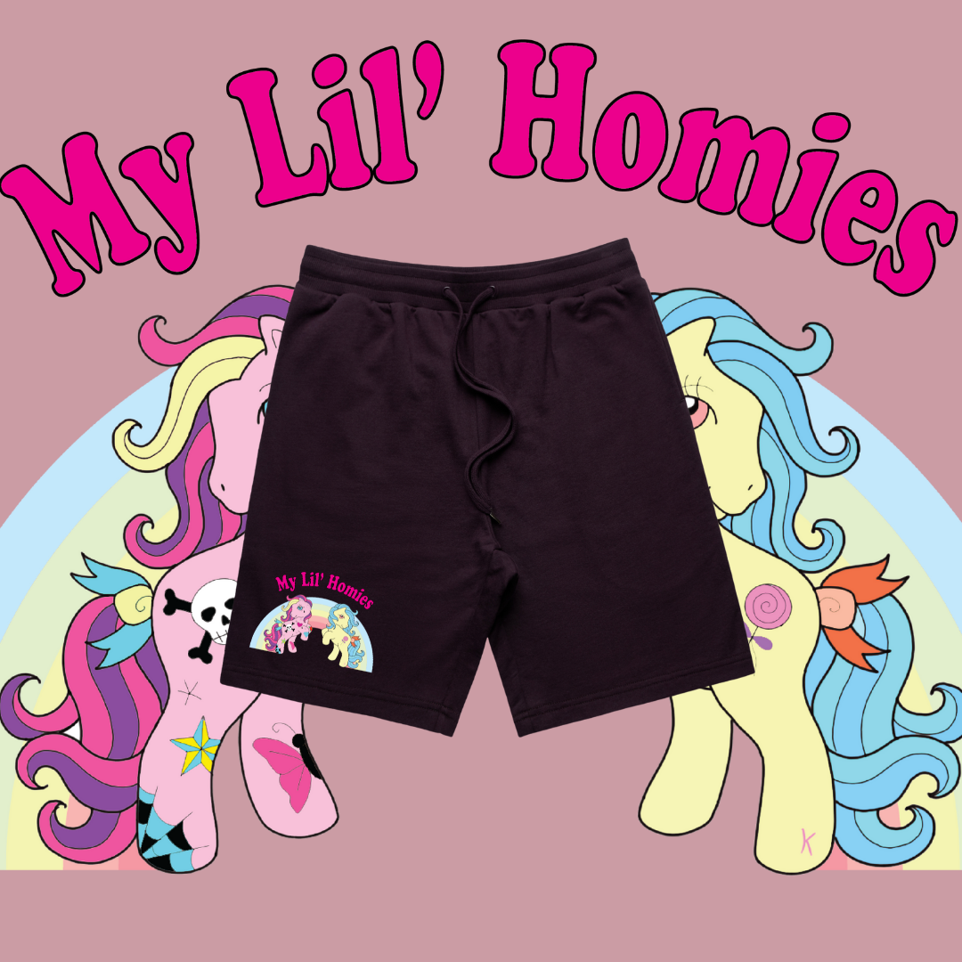 My 'Lil' Homies - Premium Unisex shorts,Plum, Lilac