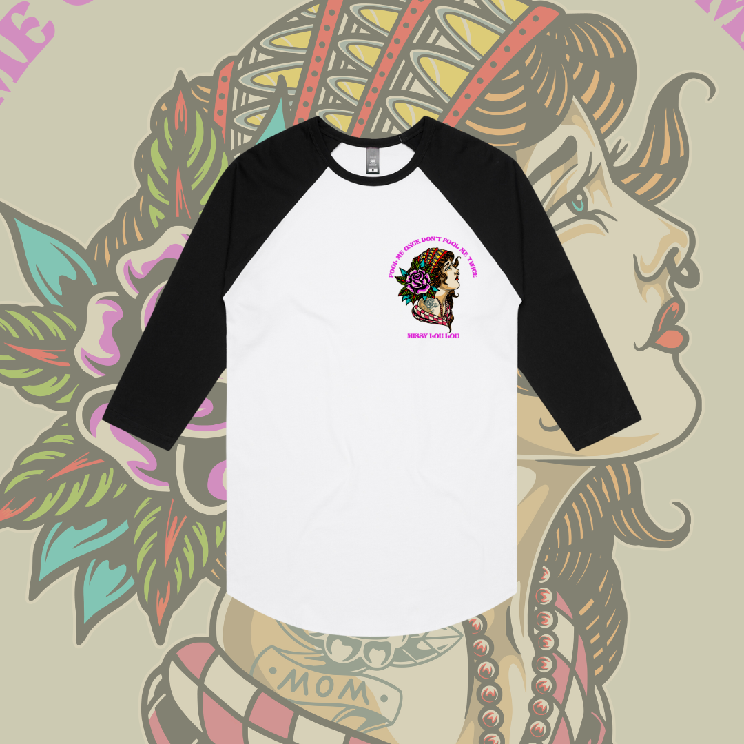 Fool Me Once - Baseball tee