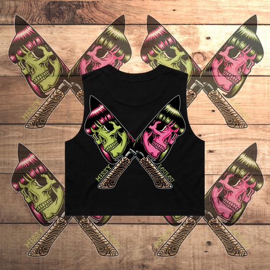 CUTTHROAT - Crop tank, Black & White