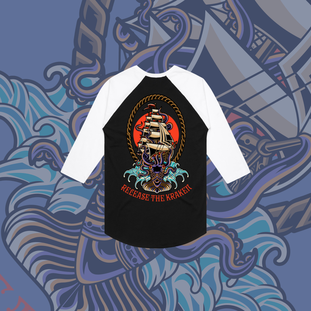 Release the Kraken- Baseball tee