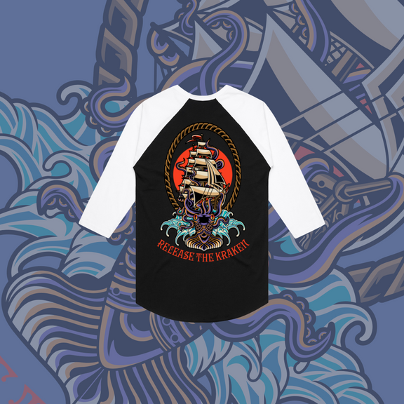 Release the Kraken- Baseball tee