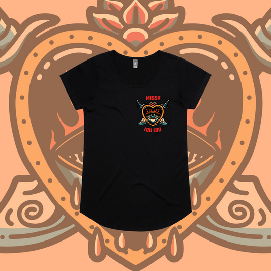 Hearts 'N' Daggers - Drop Neck Tee - Pocket Design