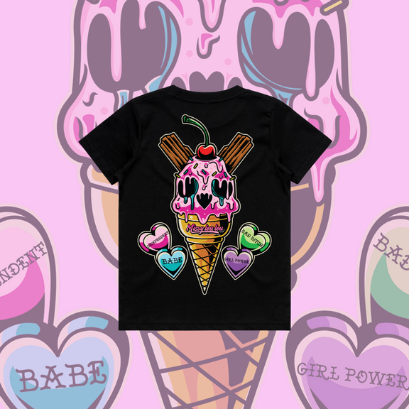 Sweet Tooth- Kids Tee, Black,Pink