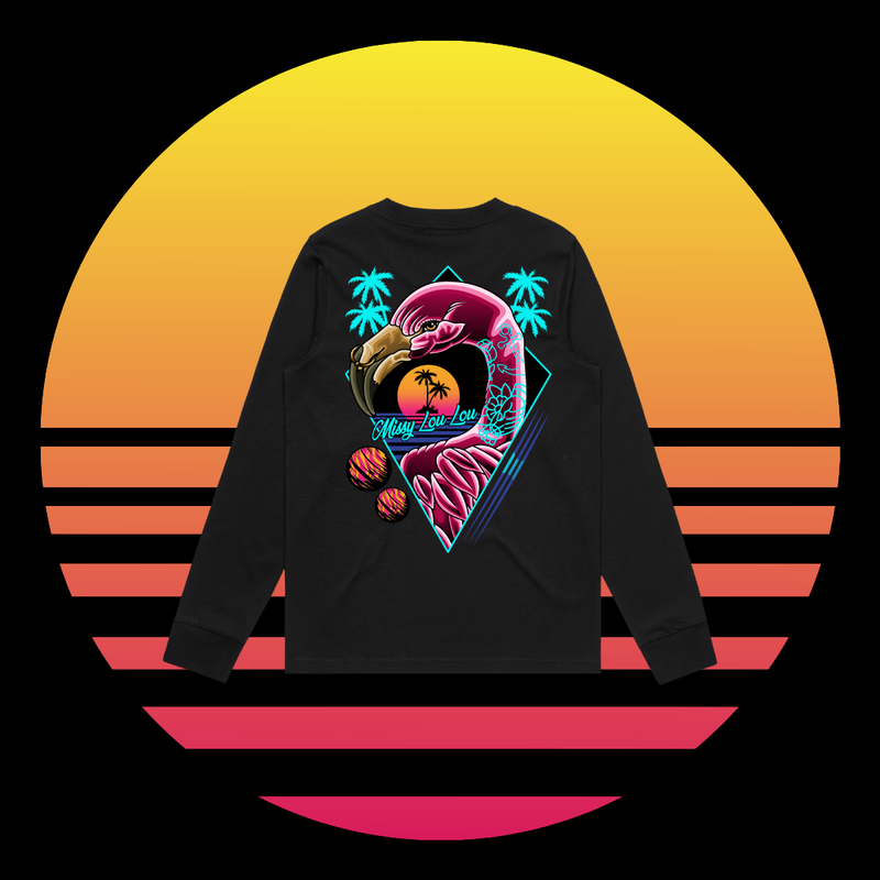 Franky Feathers - Long-sleeve, black & white