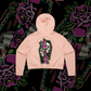 Not Today Satan - Crop Hoodie, Black & Pink
