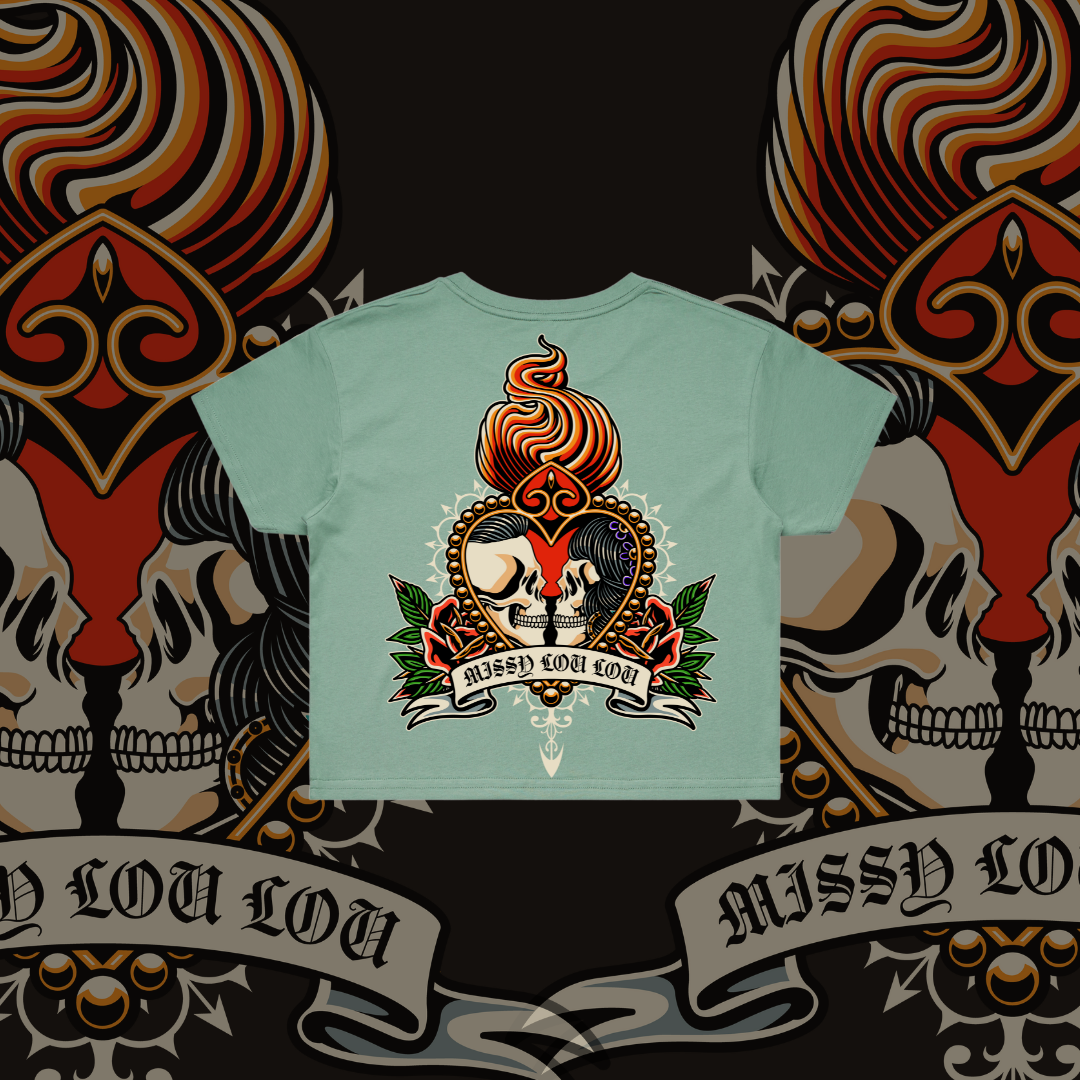 Till death do us part -  Crop Tees,Black,Berry, Pistachio