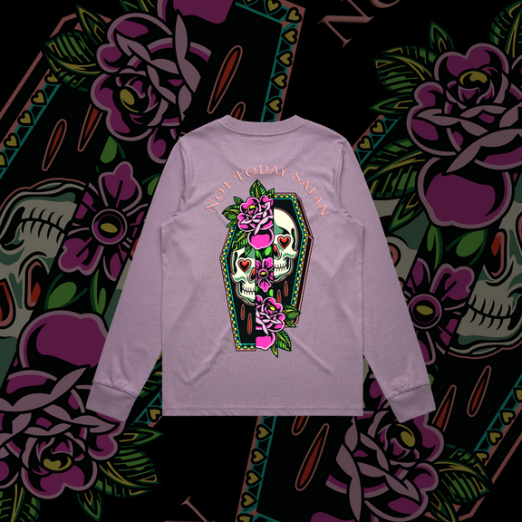 Not Today Satan - Longsleeve - Black & Mauve