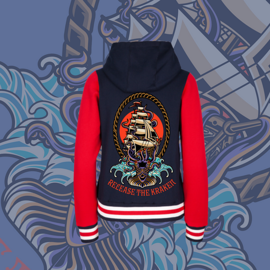 Release the Kraken- Varsity Jacket, Red