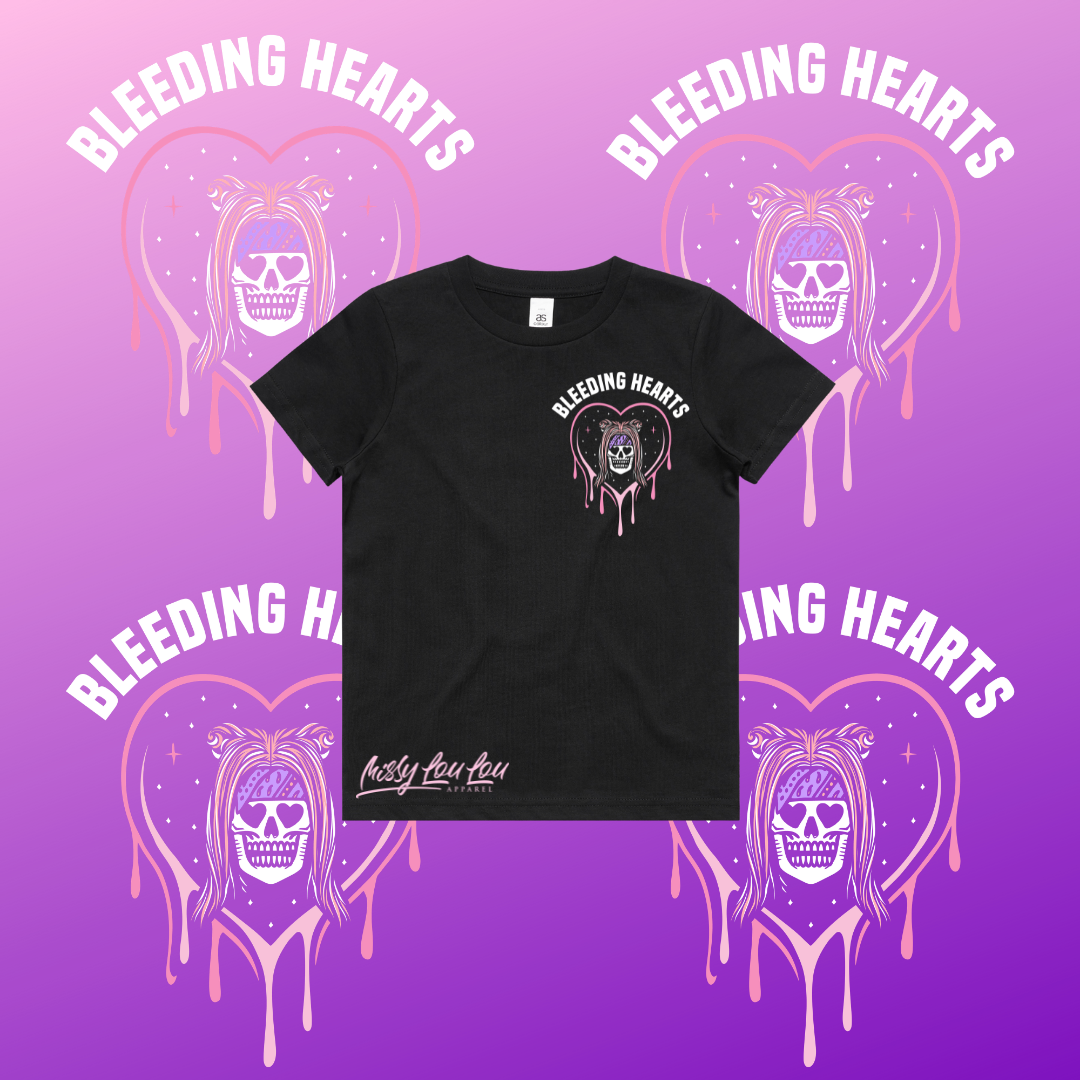 Bleeding Hearts - Kids Tee, Black