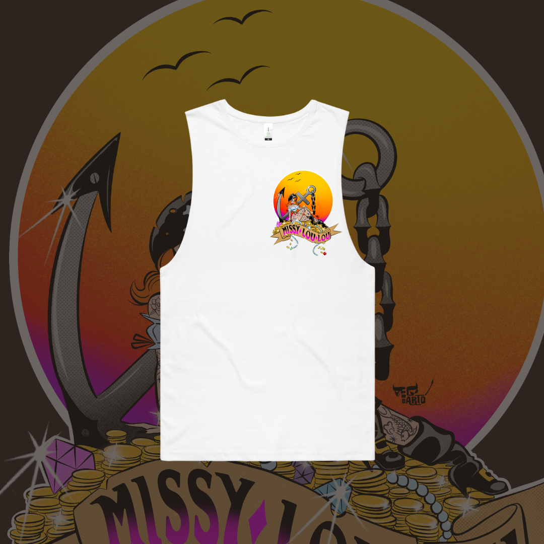 Penny Parley, Unisex surfer tank - Pocket Design