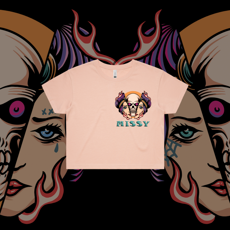 What Lies Beneath-  Crop Tees, Black, Lilac, Pale Pink