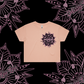 Rosy Posy-  Crop Tees,Black, Lilac,Pink