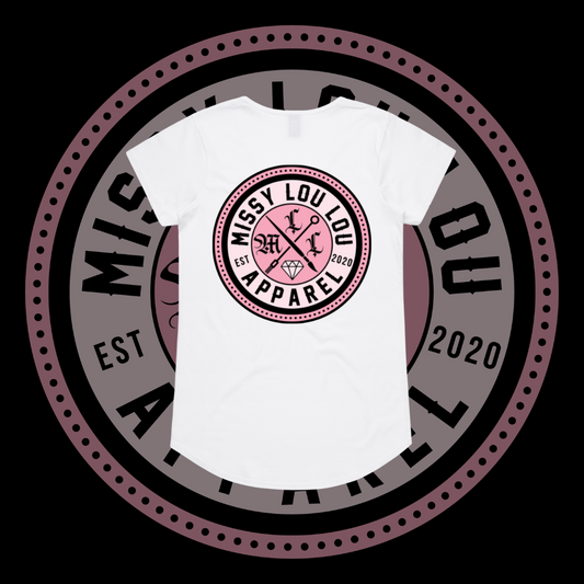 Missy Logo  - Drop neck tee - Pink Logo