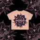 Rosy Posy-  Crop Tees,Black, Lilac,Pink