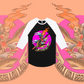 Miss Fin - Baseball tee, black & white.
