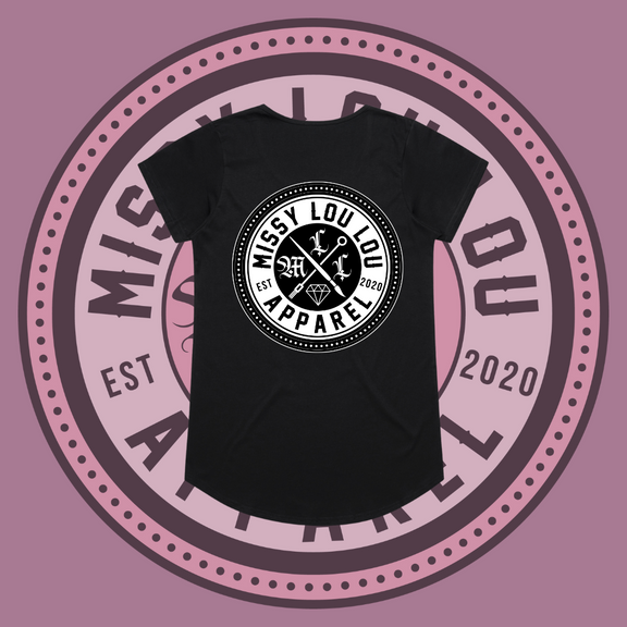 Missy Logo  - Drop neck tee - Black Logo