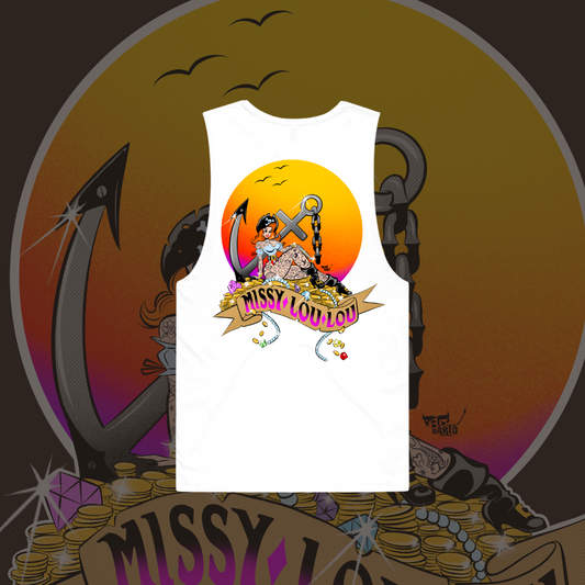 Penny Parley, Unisex surfer tank - Pocket Design