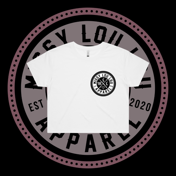 Missy Logo -  Crop Tees, Pocket Design - Black