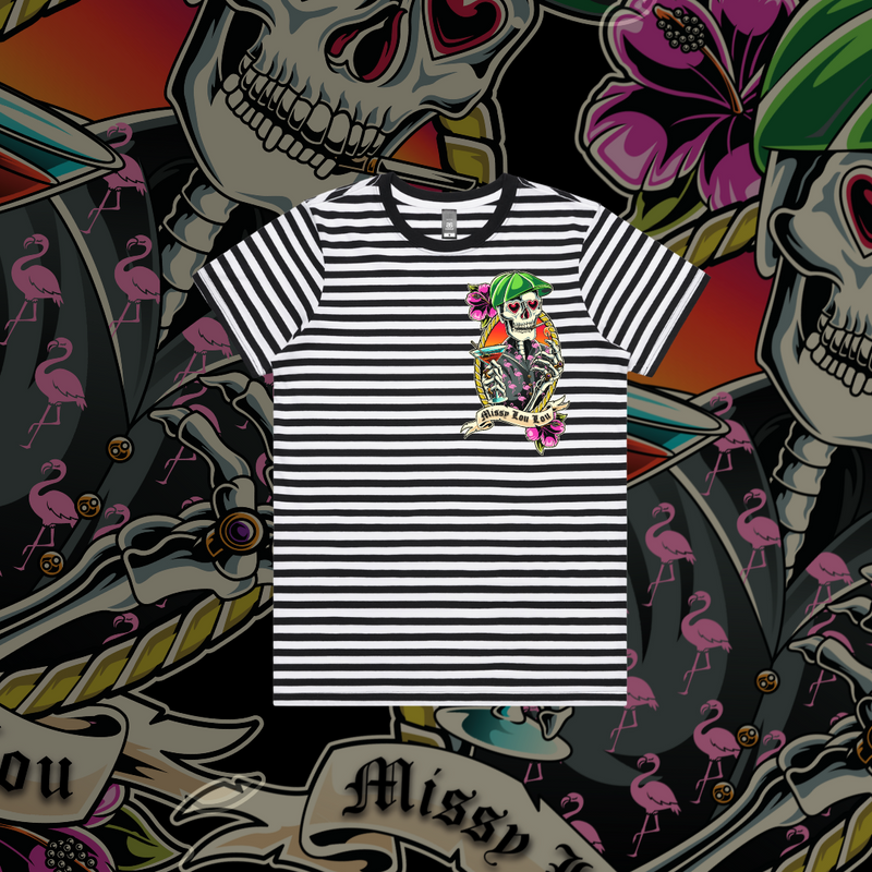5PM SOMEWHERE- Women's Premium Stripe tee