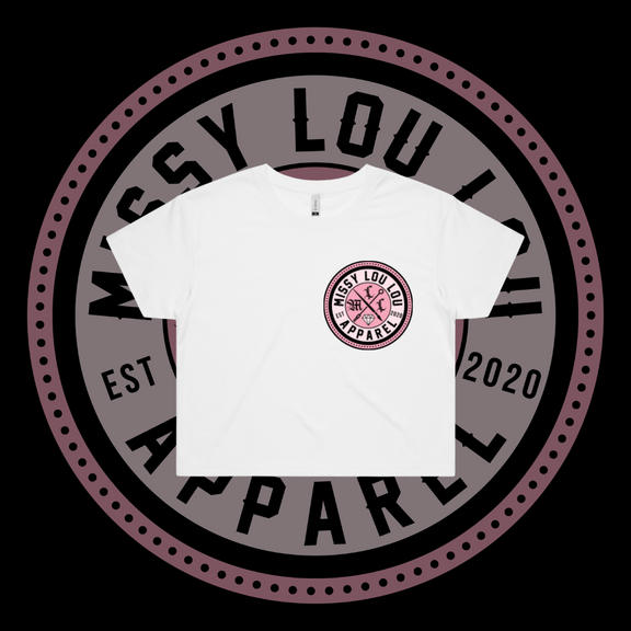 Missy Logo -  Crop Tees, Pocket Design - Pink