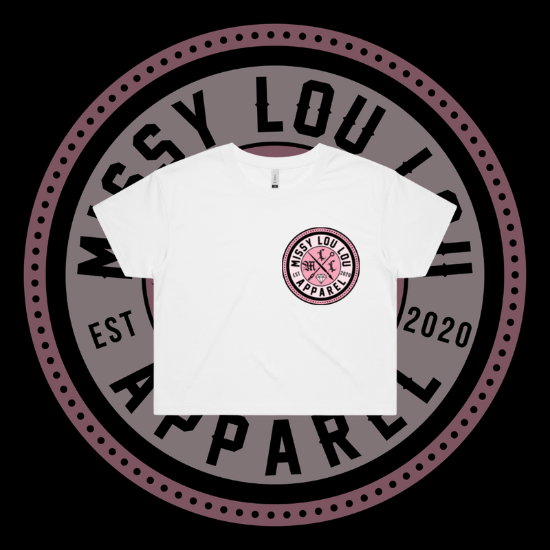 Missy Logo -  Crop Tees, Pocket Design - Pink
