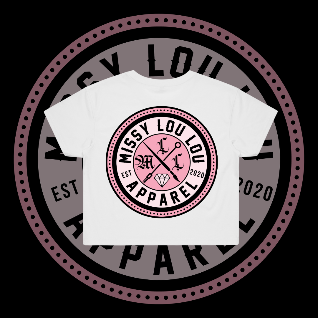 Missy Logo -  Crop Tees, Pocket Design - Pink