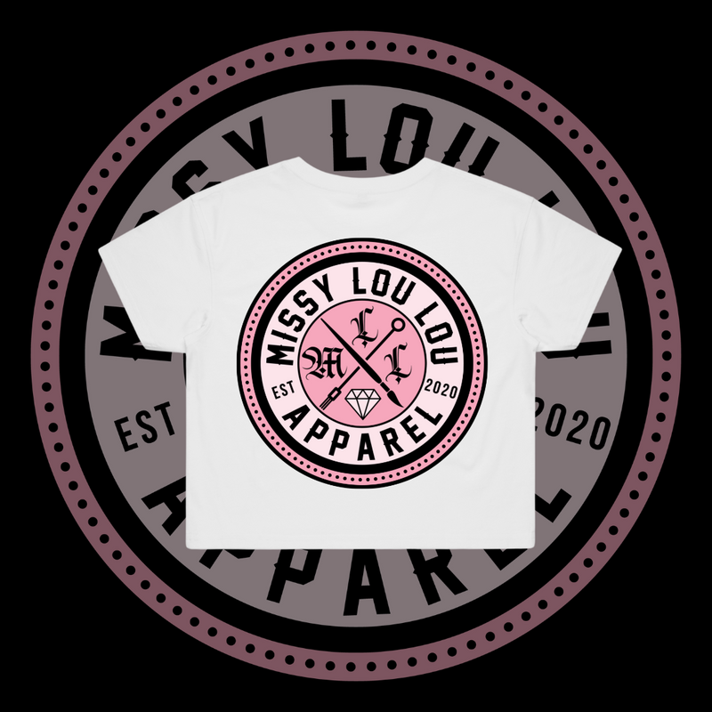 Missy Logo -  Crop Tees, Pocket Design - Pink