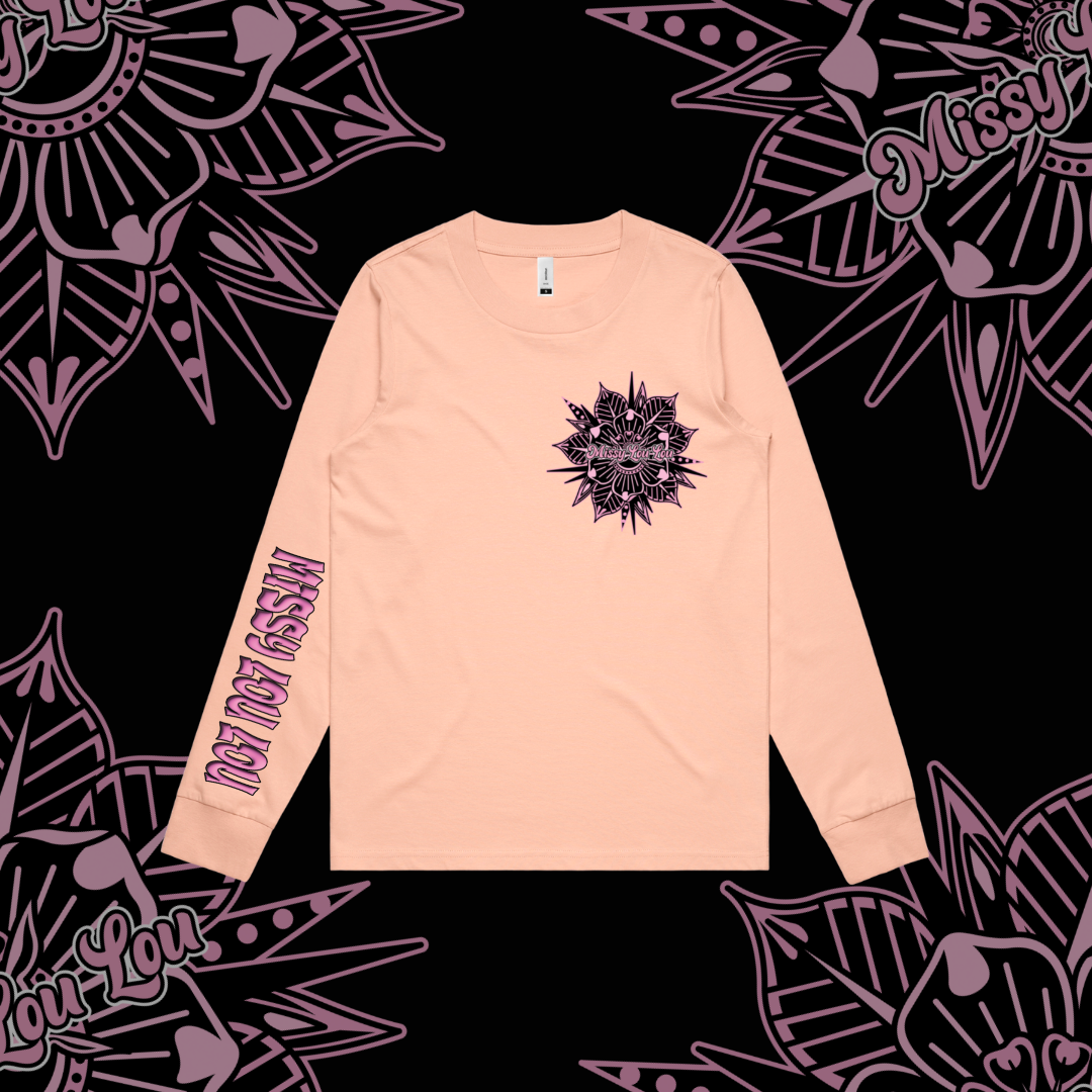 Rosy Posy -  Longsleeve , Black, Marle Grey, Peach