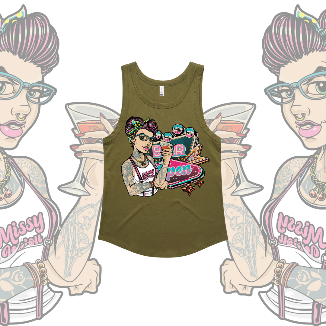 Roxy Rebel - Sunday Singlet, Army.
