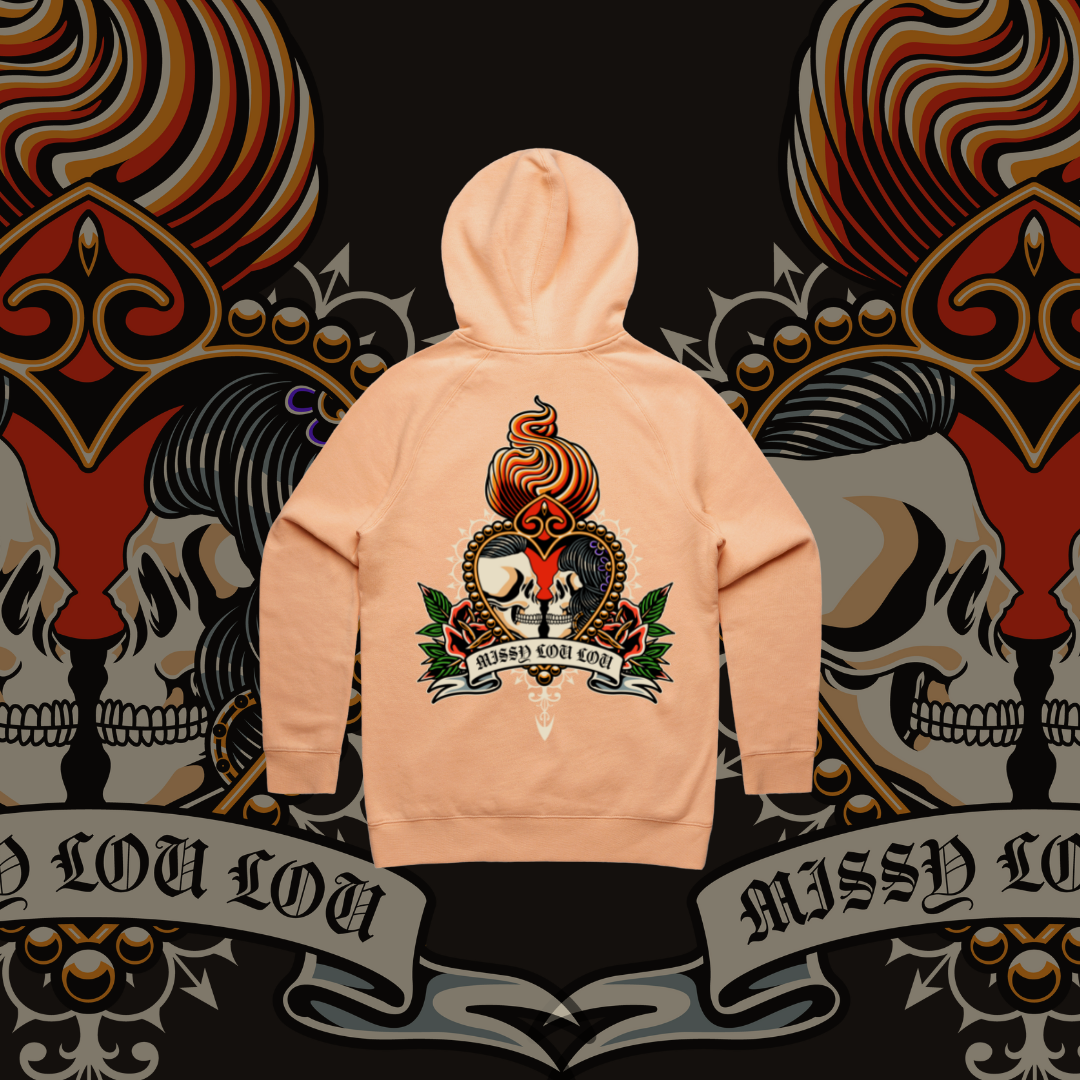 Till death do us part - Premium hood, Peach & Marle Grey