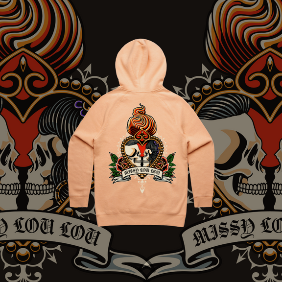 Till death do us part - Premium hood, Peach & Marle Grey