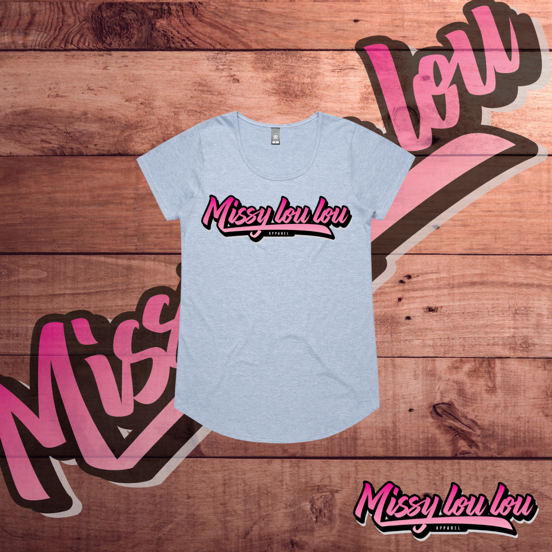 Logo Collection - Drop neck tees, Pink, Blue, Lilac