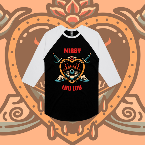 Hearts 'N' Daggers - Baseball Tee, Front design