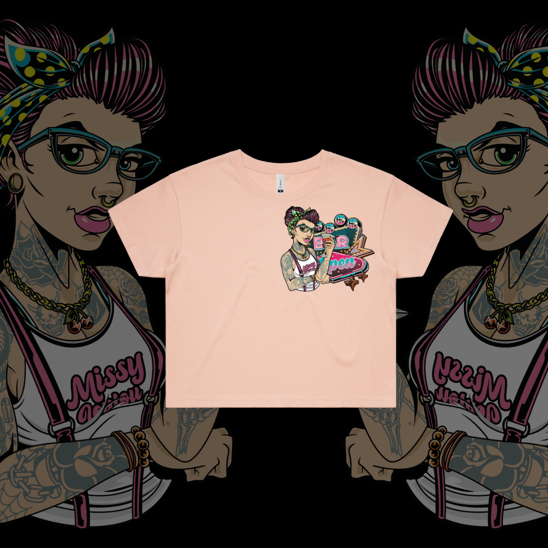 Roxy Rebel- Crop Tee, Pale Pink